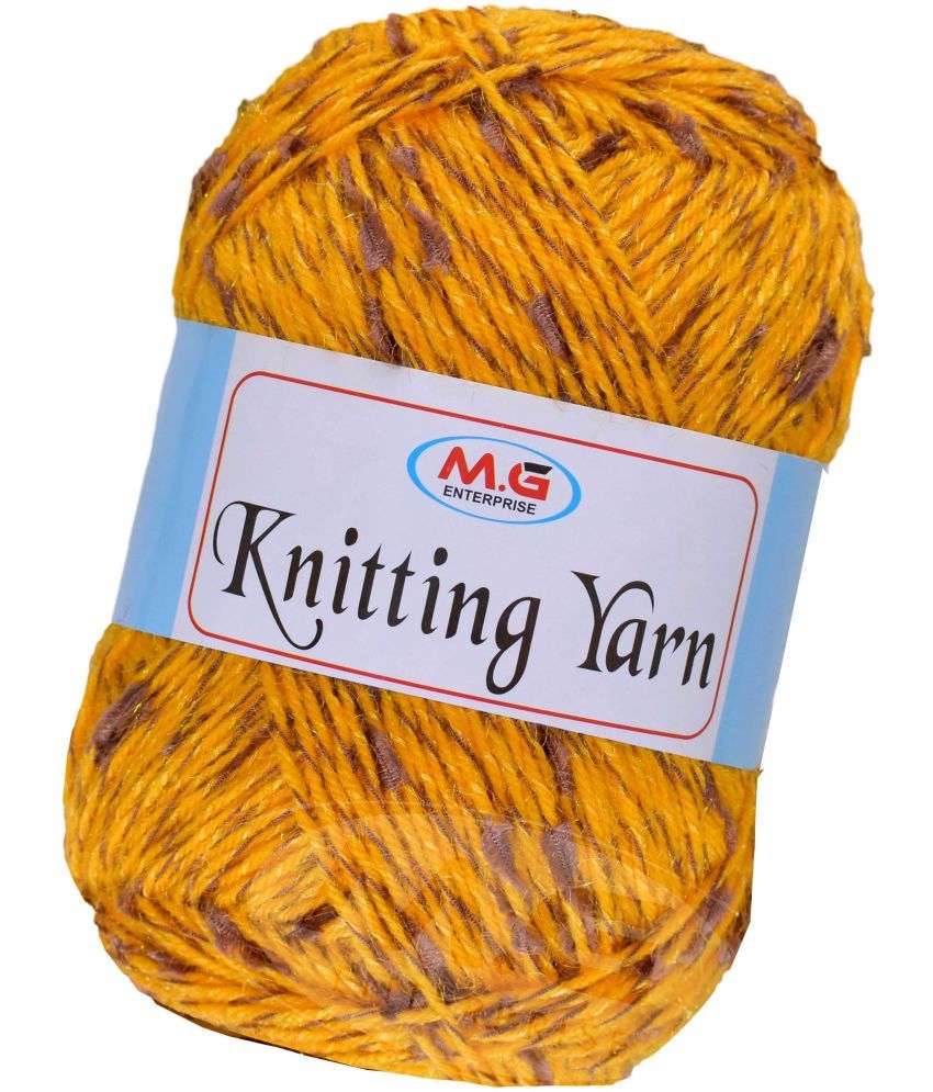     			Knitting Yarn Thick Chunky Wool  Golden300 gm Knitting Needles. Art-IJF