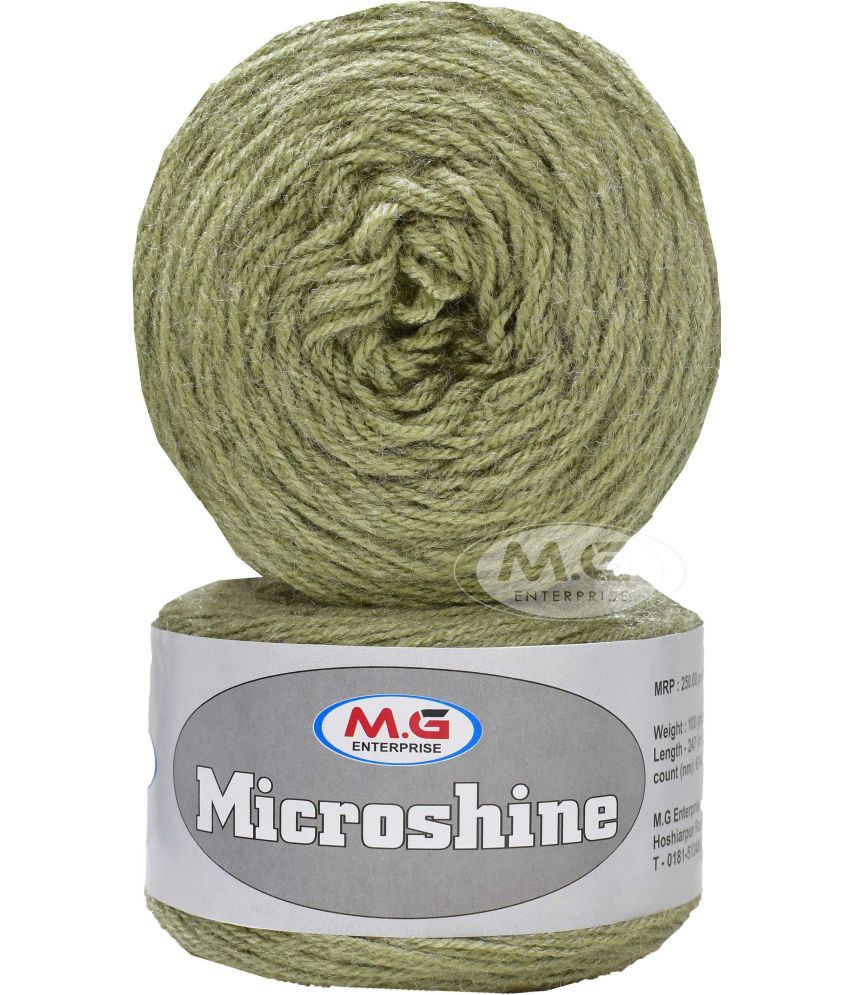     			Microshine Pista (200 gm)  Wool Hank Hand knitting wool / Art Craft soft fingering crochet hook yarn, needle knitting yarn thread dye  U