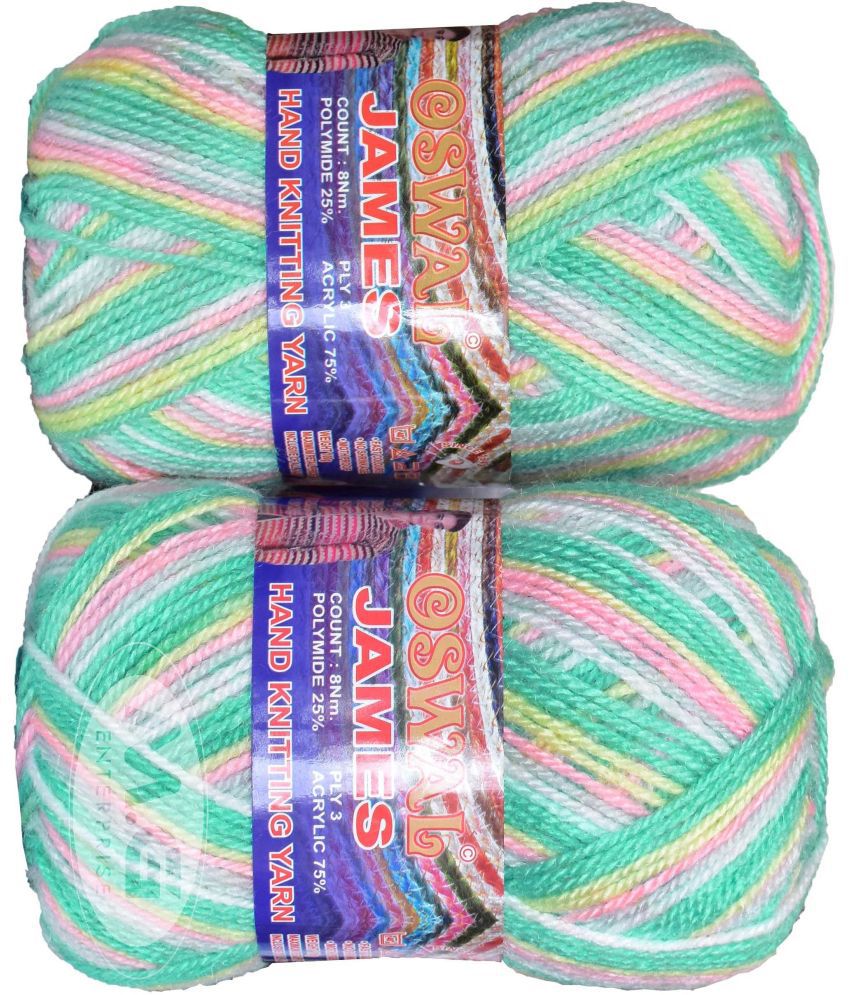     			Oswal James Knitting  Yarn Wool, Sea Green Ball 200 gm  Best Used with Knitting Needles, Crochet Needles  Wool Yarn for Knitting. By Oswa T UC
