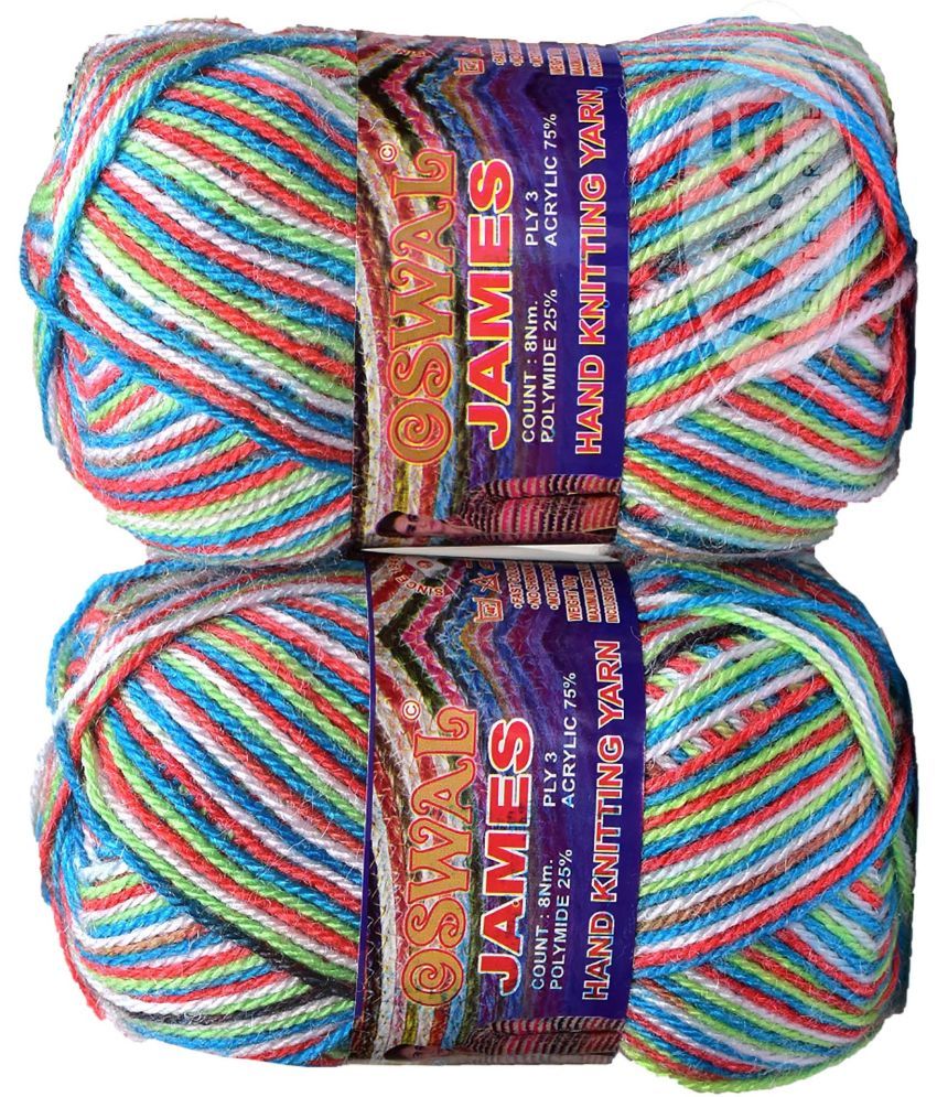     			Oswal James Knitting  Yarn Wool, Rainbow Ball 400 gm  Best Used with Knitting Needles, Crochet Needles  Wool Yarn for Knitting. By Oswa D EC