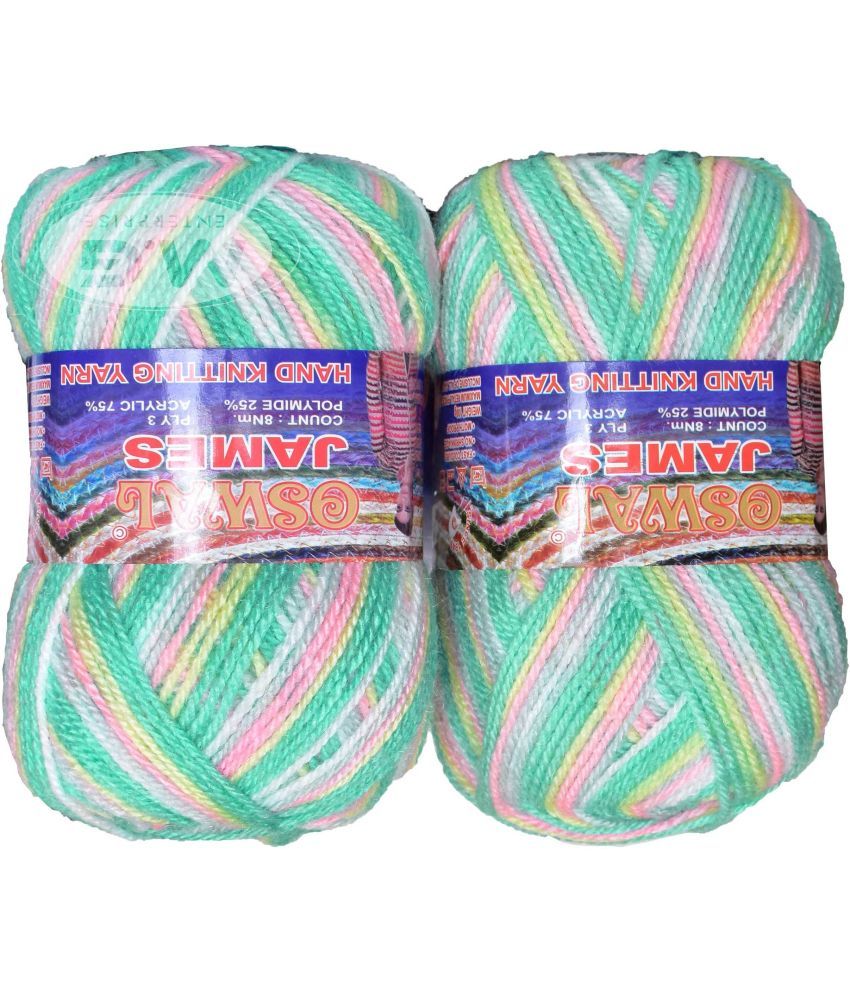     			Oswal James Knitting  Yarn Wool, Sea Green Ball 300 gm  Best Used with Knitting Needles, Crochet Needles  Wool Yarn for Knitting. By Oswa U VC