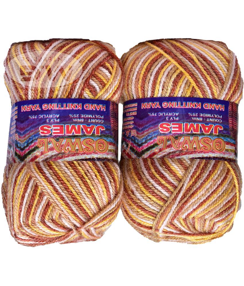     			Oswal James Knitting  Yarn Wool, Mustard Mix Ball 300 gm  Best Used with Knitting Needles, Crochet Needles  Wool Yarn for Knitting. By Oswa E FB