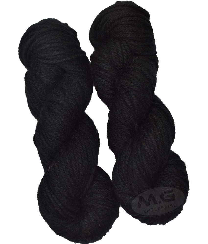     			Oswal Knitting Yarn Thick Chunky Wool, Black 300 gm