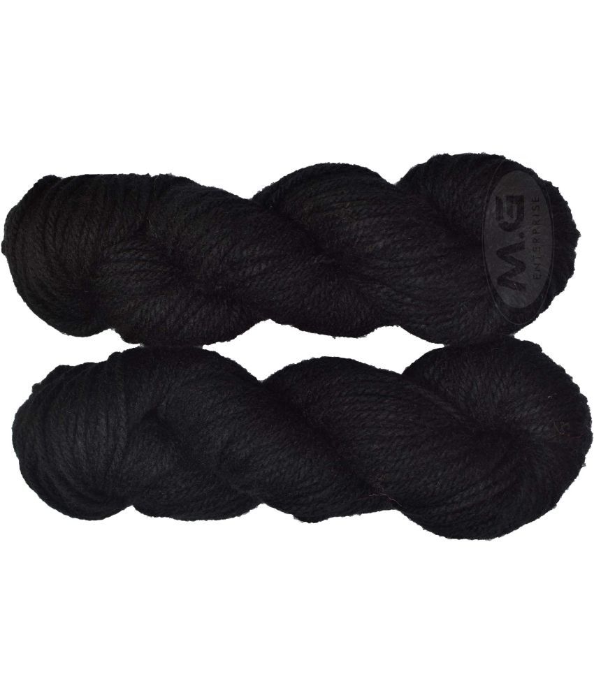     			Oswal Knitting Yarn Thick Chunky Wool, Black 200 gm
