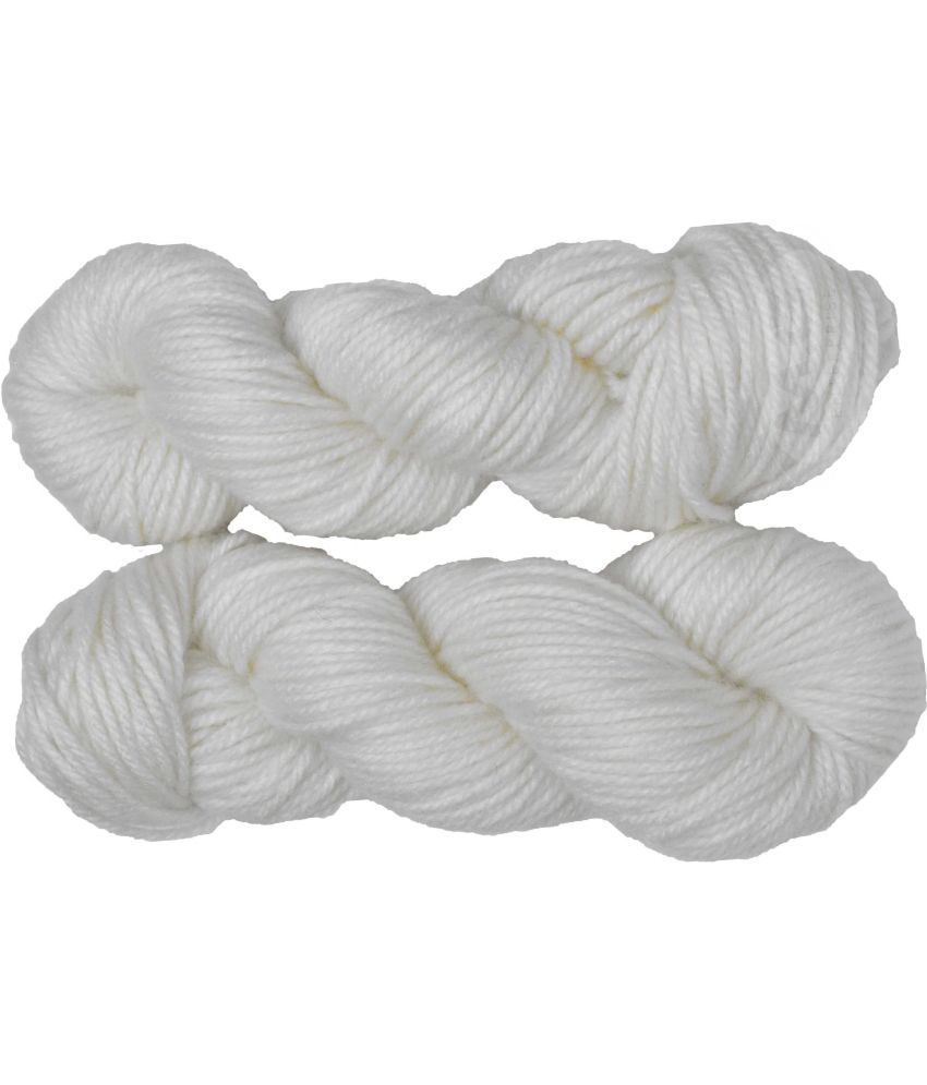     			Oswal Knitting Yarn Thick Chunky Wool, White 300 gm