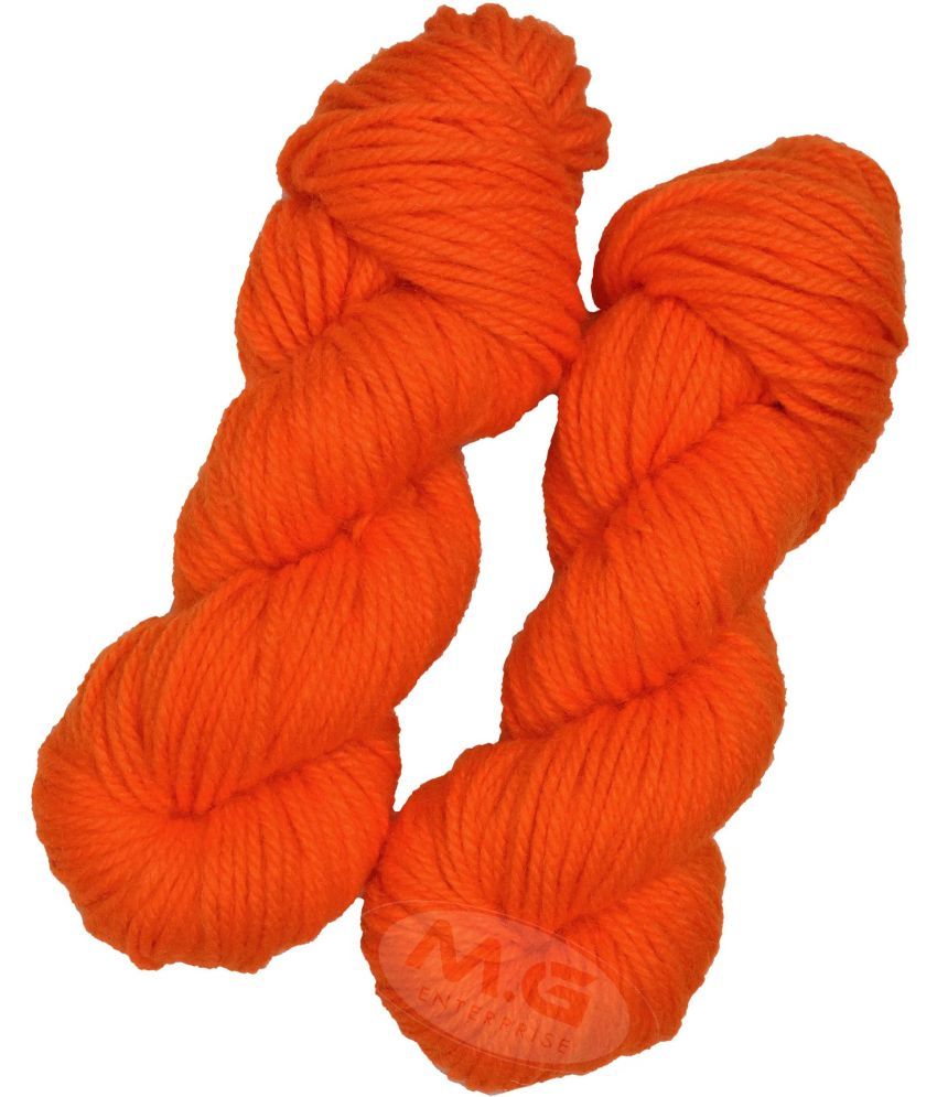     			Oswal Knitting Yarn Thick Chunky Wool, Orange 300 gm ART - AAJE