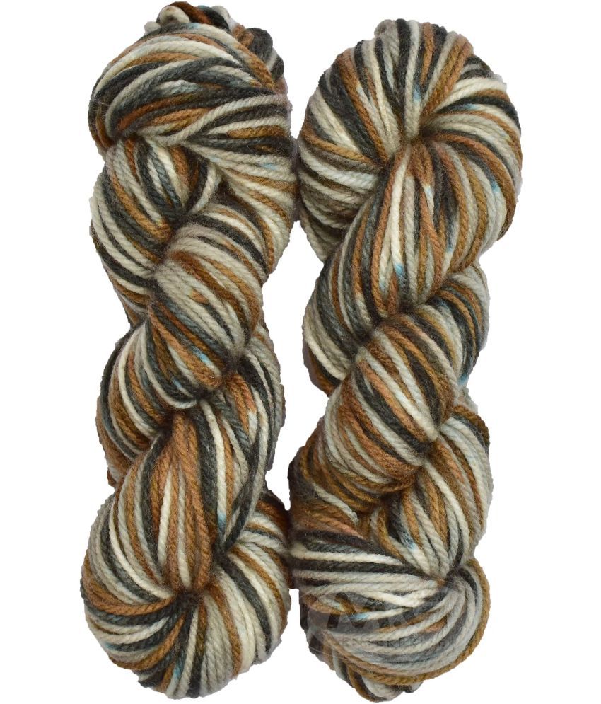     			Oswal Knitting Yarn Thick Chunky Wool, Coffee mix 200 gm ART - ABCA