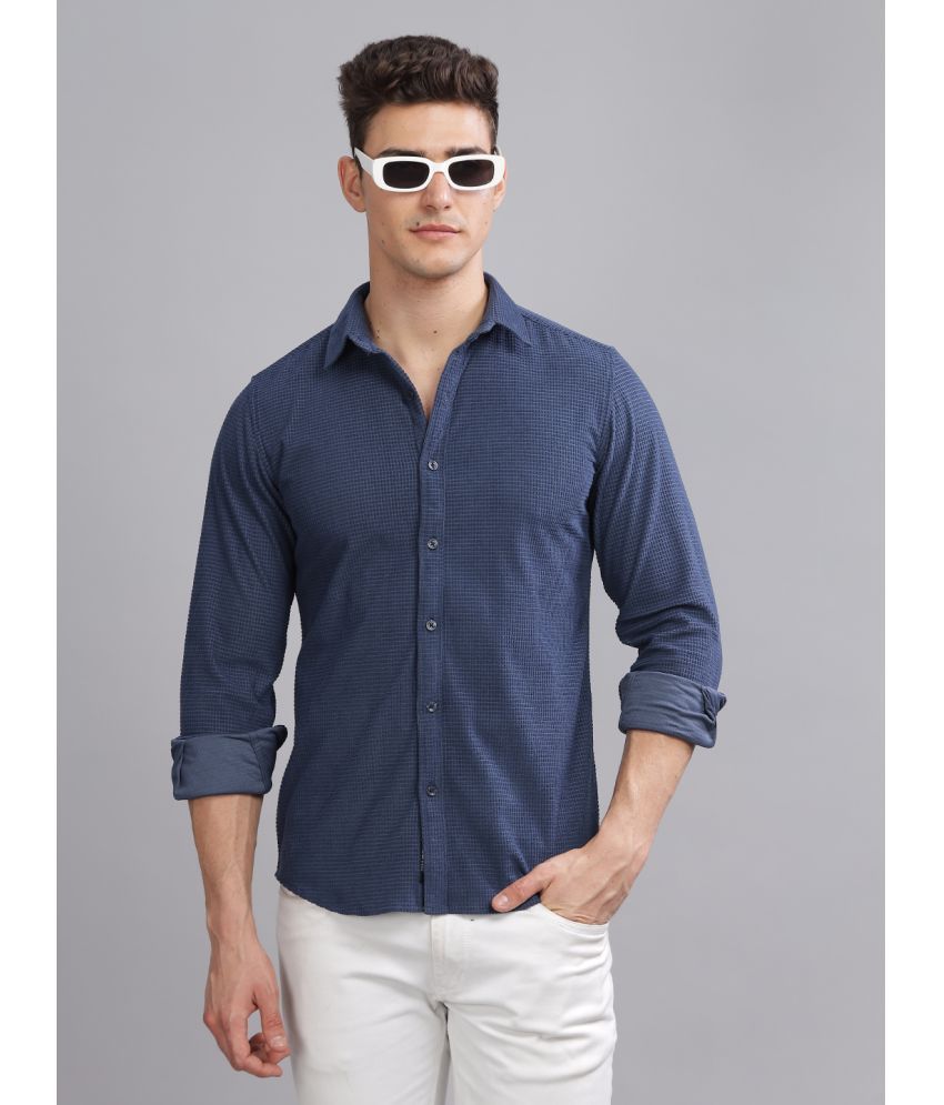     			Paul Street Polyester Slim Fit Self Design Full Sleeves Men's Casual Shirt - Blue ( Pack of 1 )