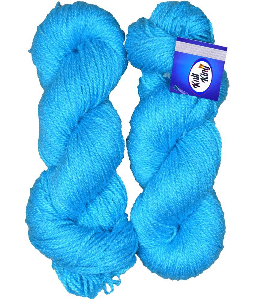     			Popeye Aqua Blue (300 gm)  Wool Hank Hand knitting wool / Art Craft soft fingering crochet hook yarn, needle knitting yarn thread dyed