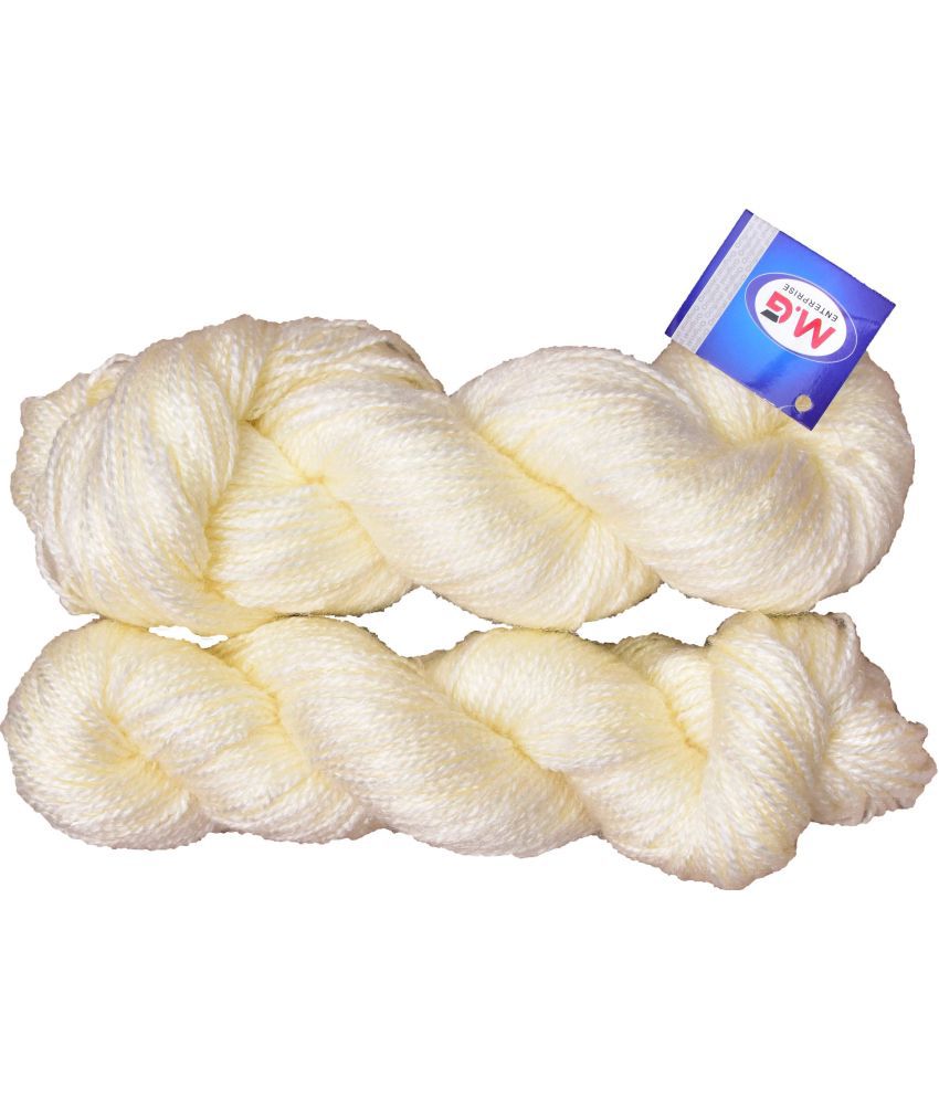    			Popeye Cream (400 gm)  Wool Hank Hand knitting wool / Art Craft soft fingering crochet hook yarn, needle knitting yarn thread dyed