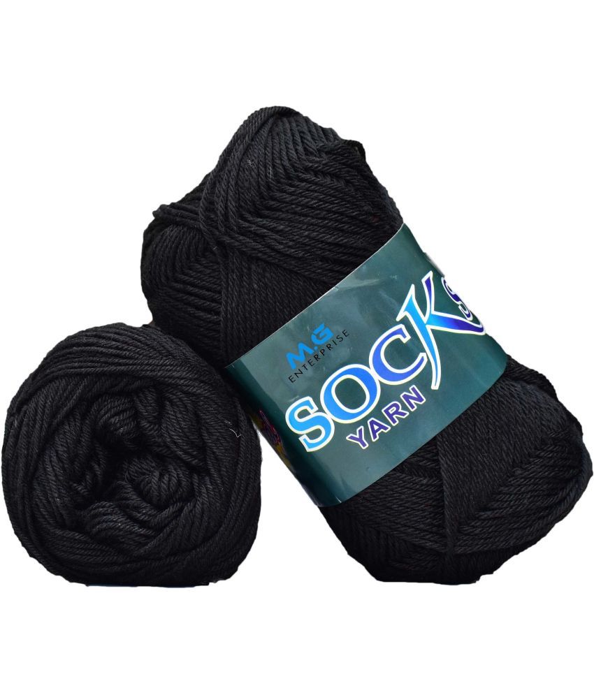     			Premium  Black Socks high strength Nylon yarn (  400 g )