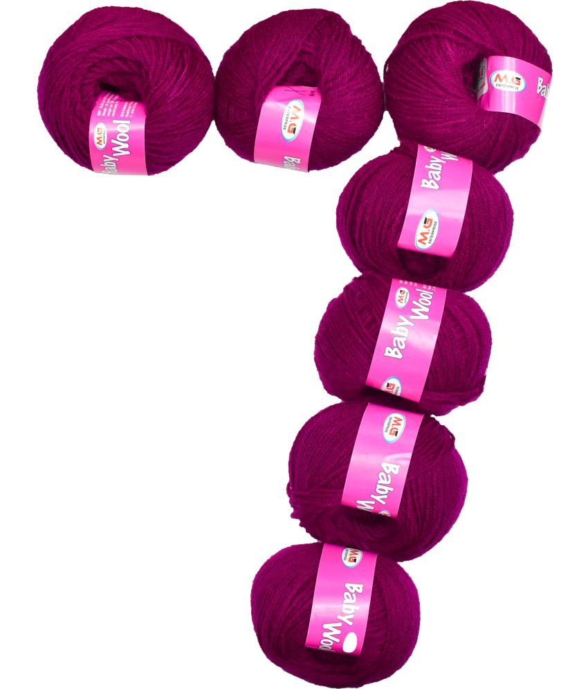     			Prime Baby Wool 100% Acrylic Yarn Deep Magenta 14Pc 4ply Ball Hand Knitting Wool