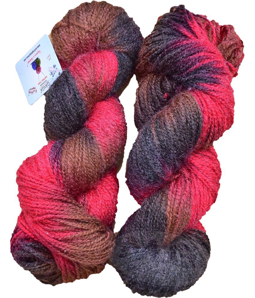     			Represents Ganga Glow Knitting Yarn Wool, Mehroon  400 gm . Art-BII