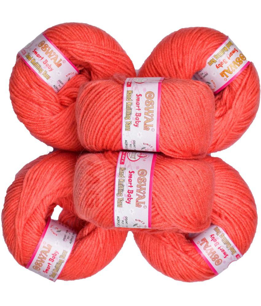     			Represents Oswal 100% Acrylic Wool Peach (8 pc) Baby Soft Yarn ART - IA