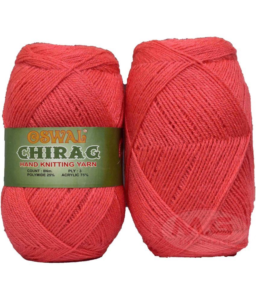     			Represents Oswal Chirag  Light Red 200 gms Wool Ball wool E Art-AJEH