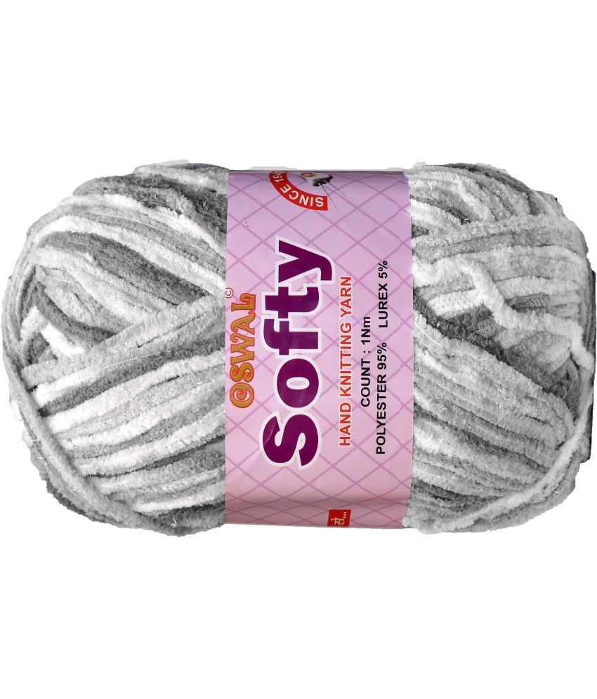     			Represents Oswal Knitting Yarn Thick Wool, Softy Grey Mix 300 gm Art-GHE