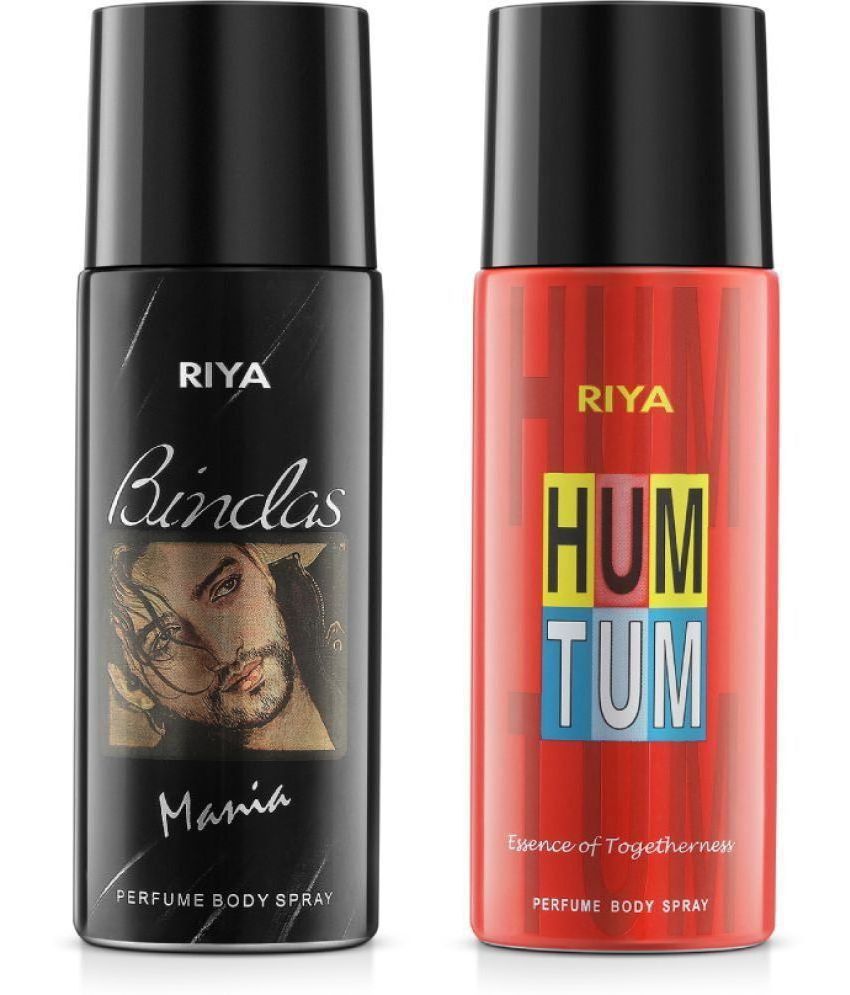     			Riya Bindas & Hum Tum Deodorant Spray & Perfume For Unisex 150ml Each ( Pack of 2 )