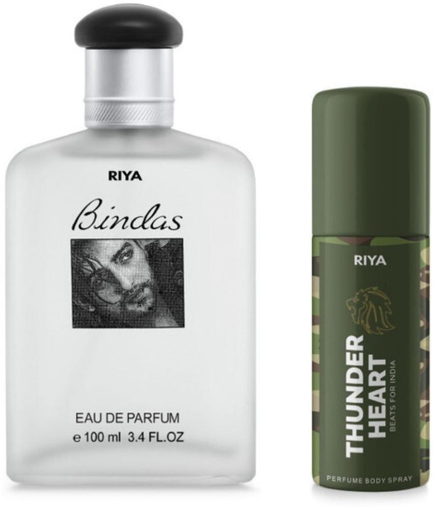     			Riya Bindas & Thunder Heart Eau De Parfum (EDP) For Men 140 ( Pack of 2 )