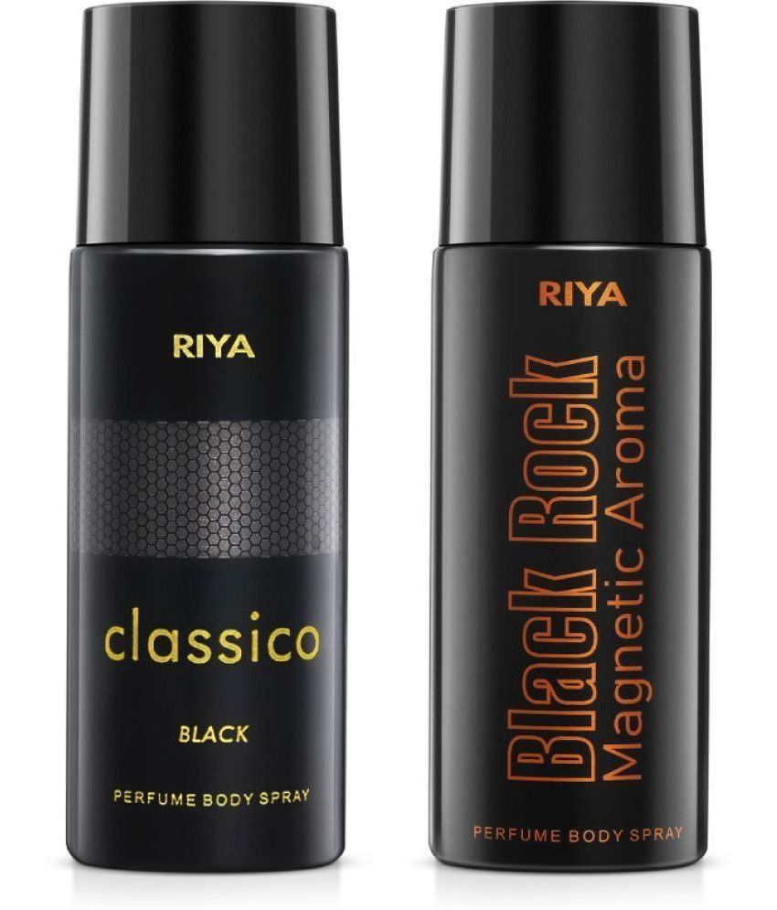     			Riya Classico & Black Rock Deodorant Spray & Perfume For Men 300 ( Pack of 2 )