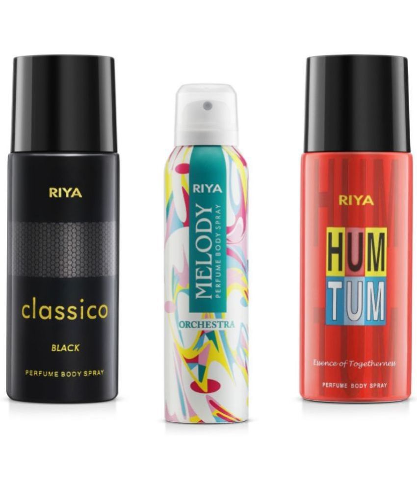     			Riya Classico & Melody & Hum Tum Perfume Body Spray for Unisex 150 ml ( Pack of 3 )
