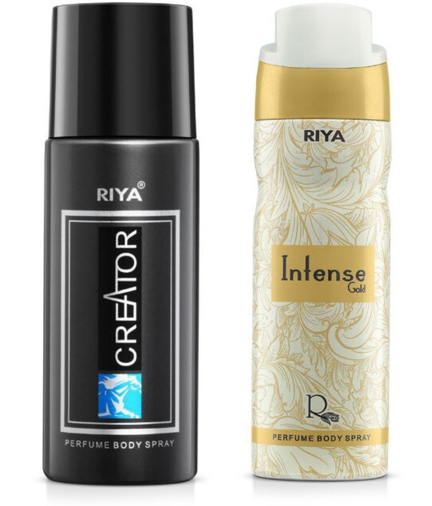     			Riya Creator & Intense Gold Perfume Body Spray for Unisex 150 ml ( Pack of 2 )