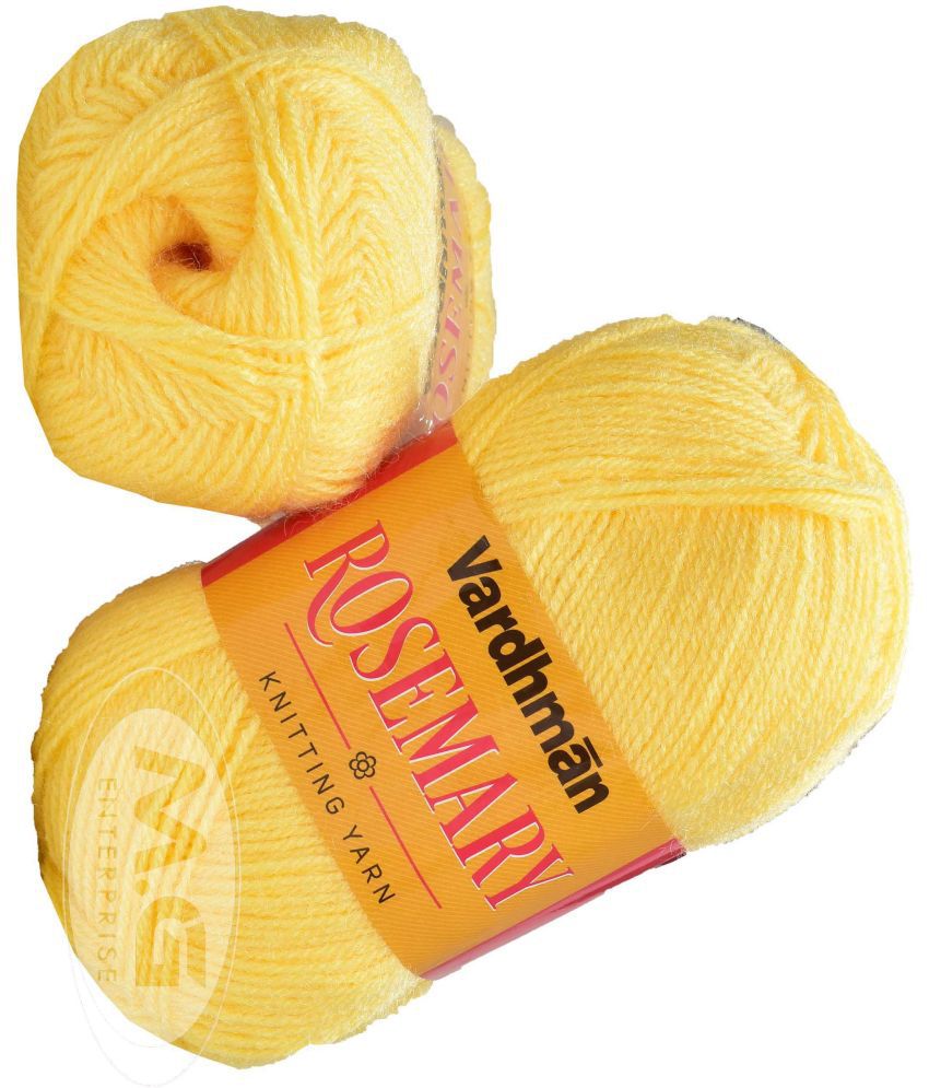     			Rosemary Yellow (400 gm) Wool Ball Hand knitting wool / Art Craft soft fingering crochet hook yarn, needle knitting yarn thread dyed-X