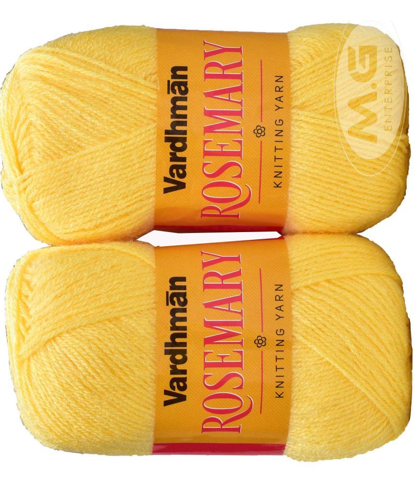     			Rosemary Yellow (500 gm)  Wool Ball Hand knitting wool / Art Craft soft fingering crochet hook yarn, needle knitting yarn thread dyed- E FA