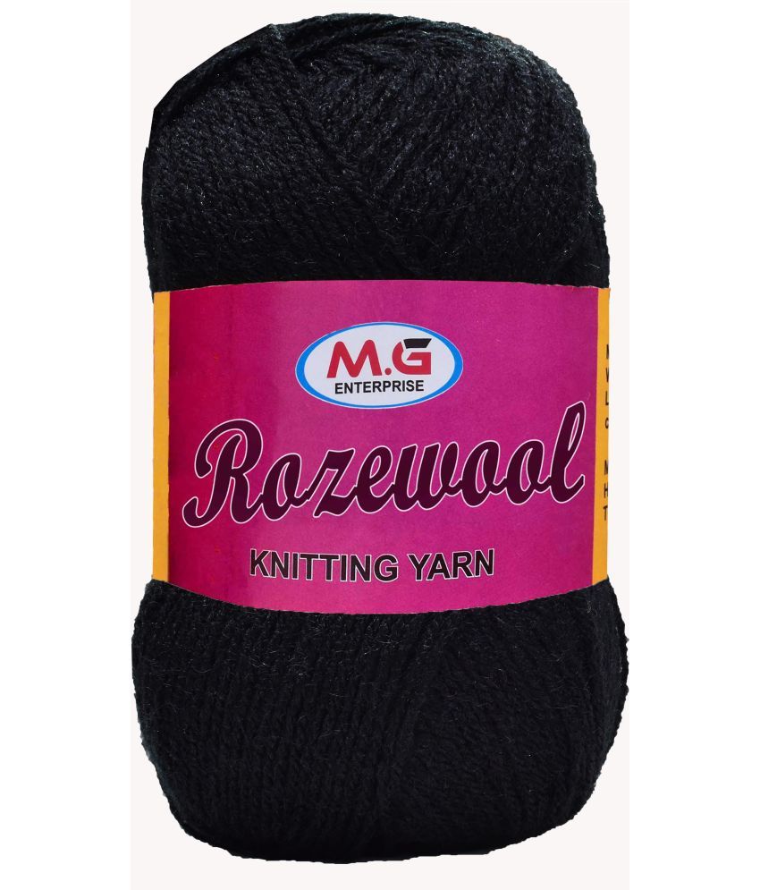     			Rosewool  Black 200 gms Wool Ball Hand knitting wool- Art-FHA