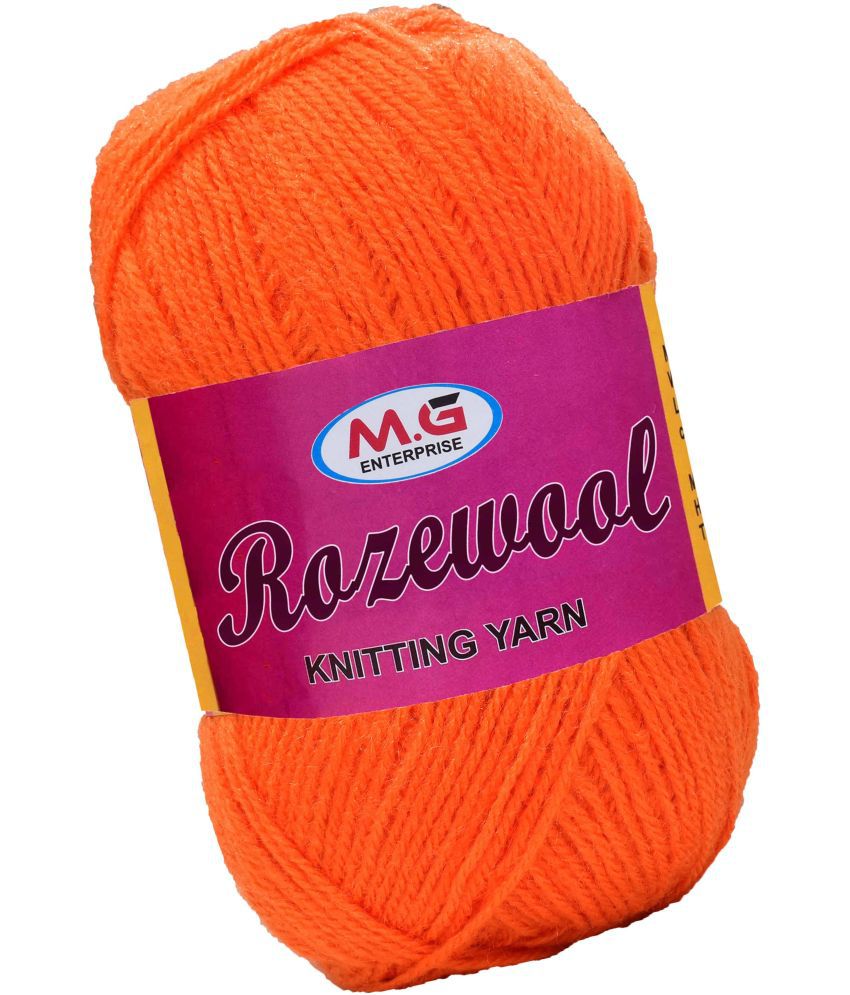     			Rosewool  Orange 400 gms Wool Ball Hand knitting wool- Art-FIG