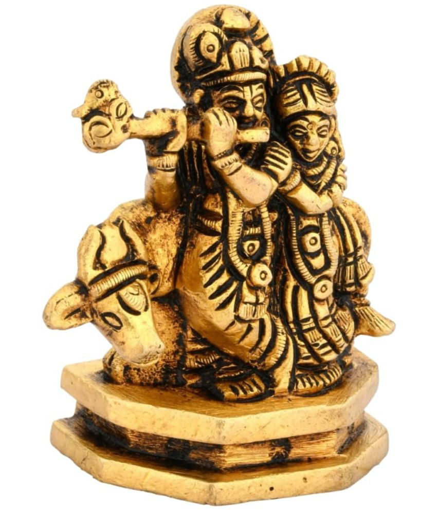     			Shreeyaash Brass Radha Krishna Idol ( 7 cm )