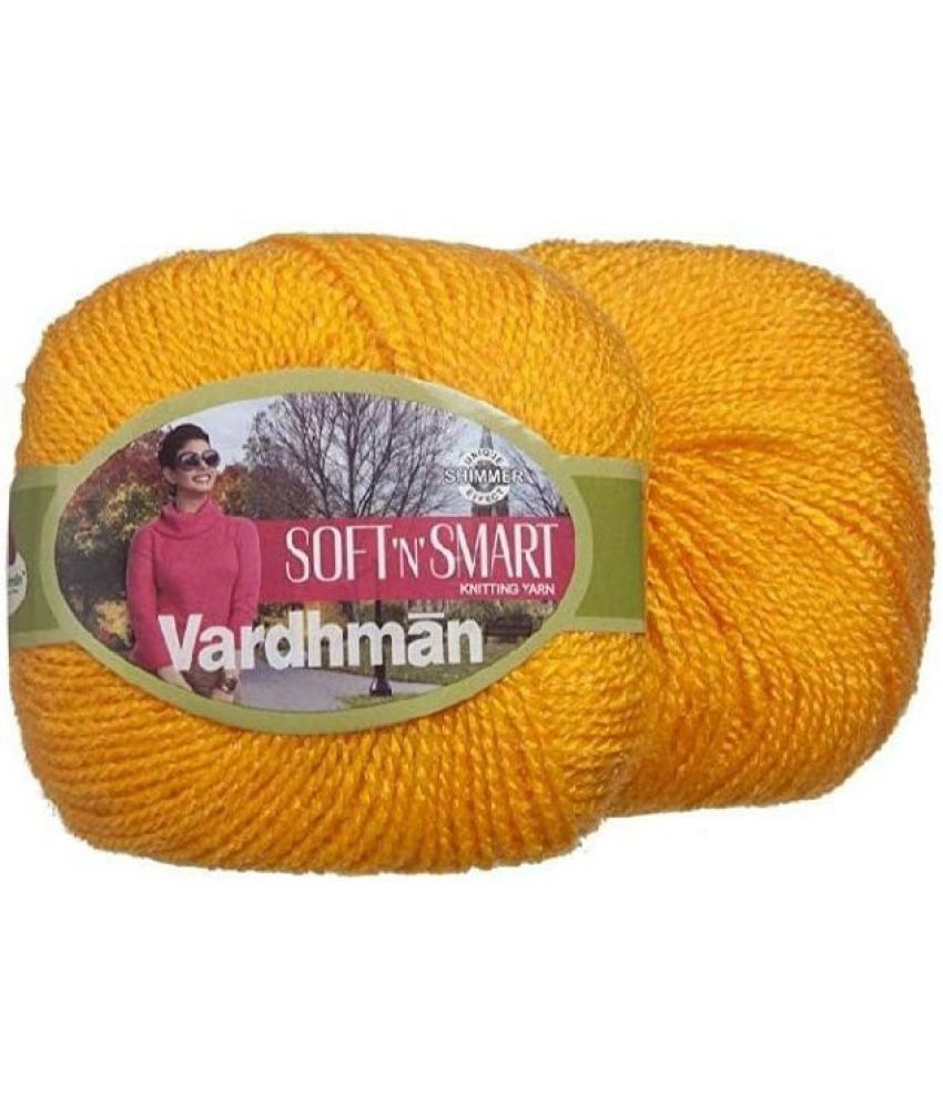     			Soft n Smart Wool Soft Fingering Crochet 400gm Yellow Shade no-16