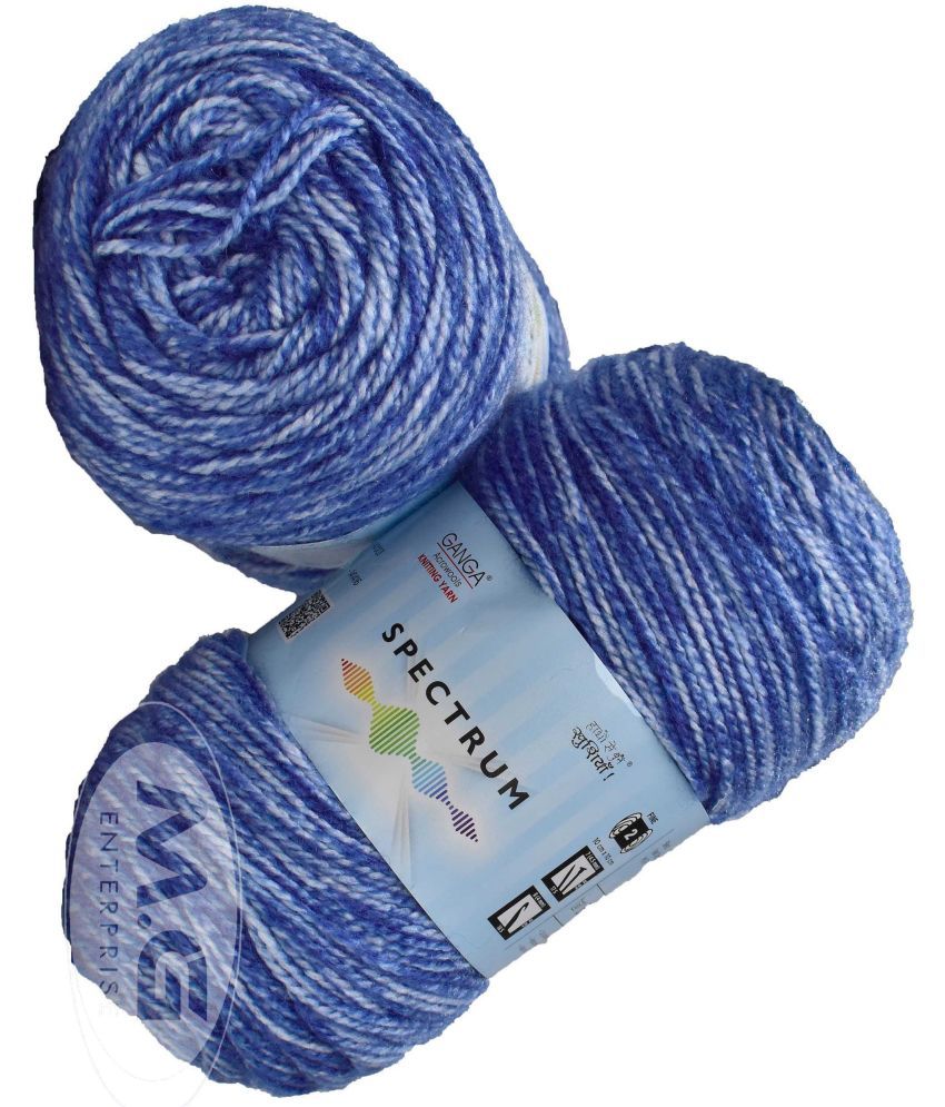     			Spectrum Carbon Blue (300 gm)  Wool Ball Hand knitting wool / Art Craft soft fingering crochet hook yarn, needle knitting , With Needle.- T UG