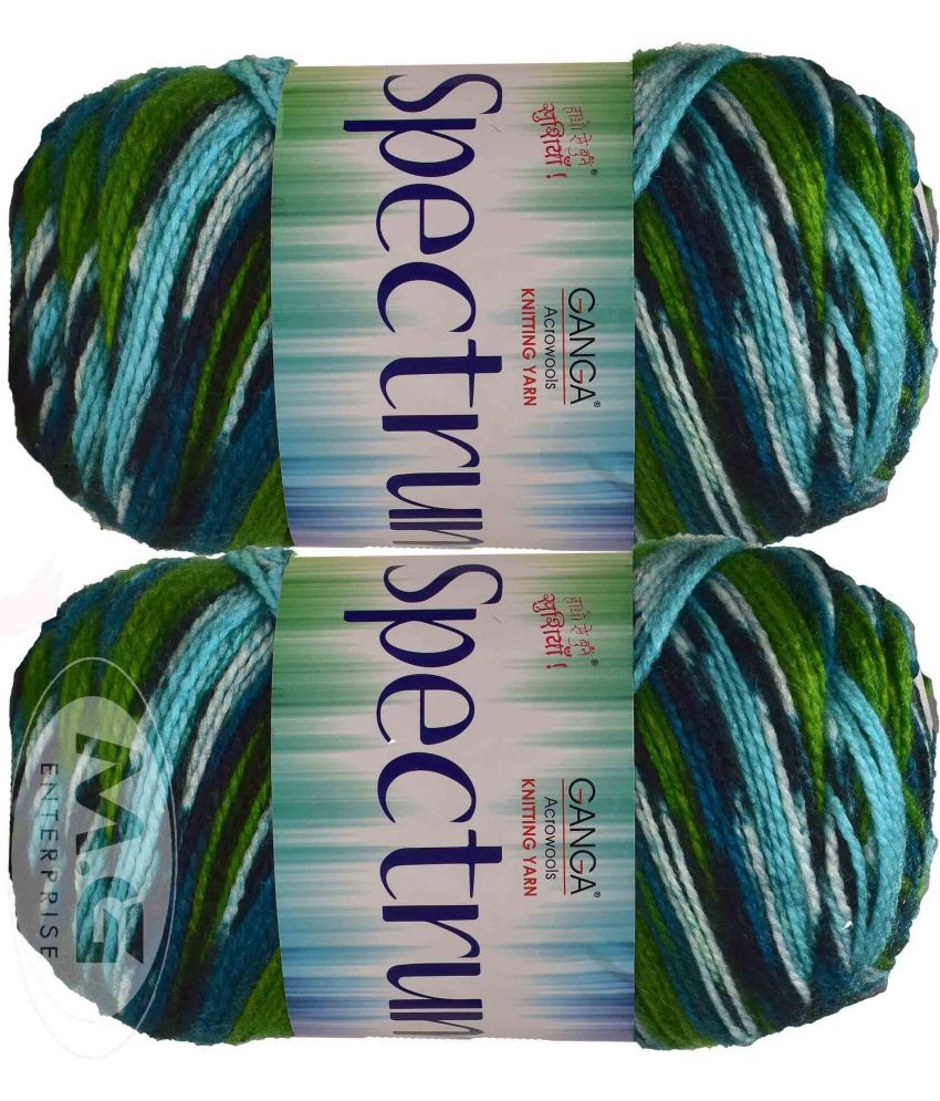     			Spectrum Leaf Green (300 gm) Wool Ball Hand knitting wool / Art Craft soft fingering crochet hook yarn, needle knitting , With Needle.-R