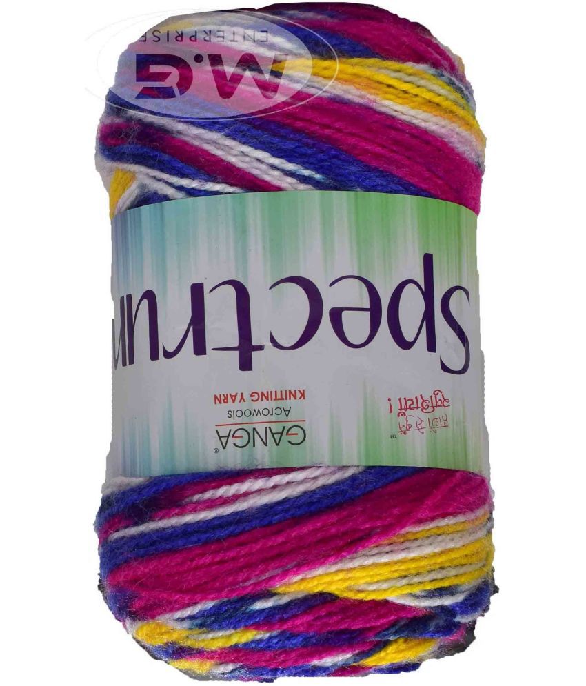     			Spectrum Real Azul (400 gm)  Wool Ball Hand knitting wool / Art Craft soft fingering crochet hook yarn, needle knitting , With Needle.- M NC