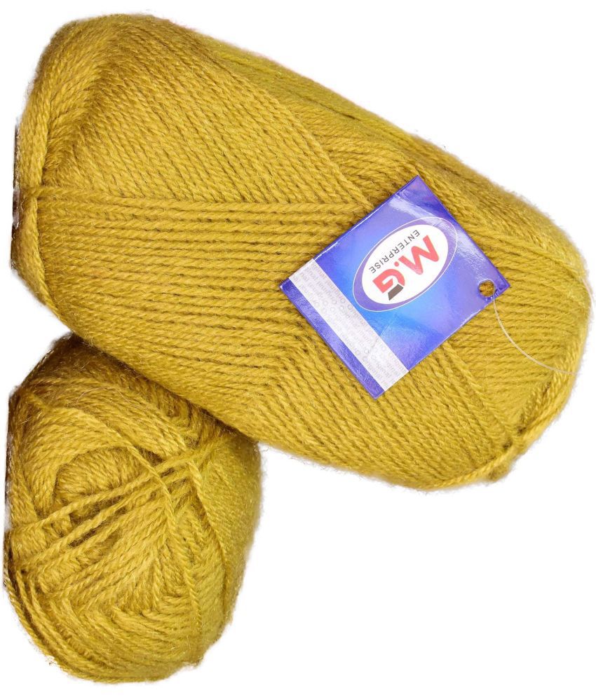     			Sunrise Mustard (200 gm)  Wool Ball Hand knitting wool / Art Craft soft fingering crochet hook yarn, needle knitting yarn thread dye L MA