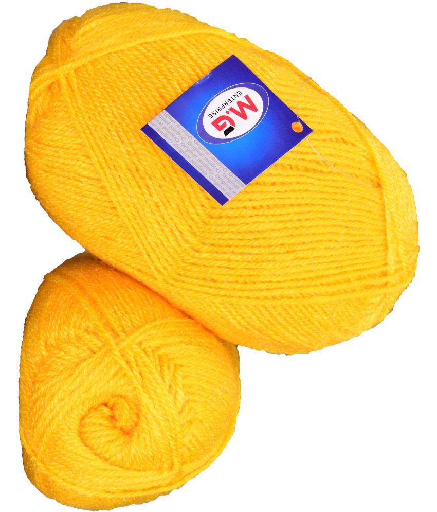     			Sunrise Yellow (200 gm)  Wool Ball Hand knitting wool / Art Craft soft fingering crochet hook yarn, needle knitting yarn thread dye D EB