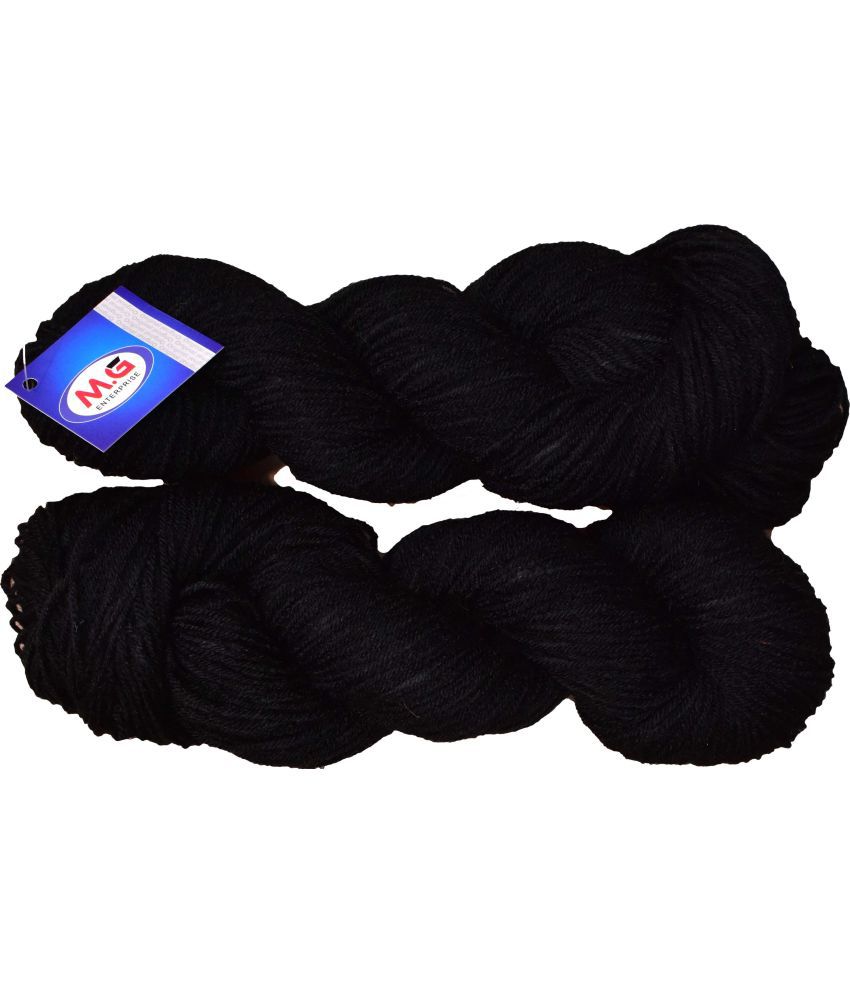     			Tin Tin Black (400 gm)  Wool Hank Hand knitting wool / Art Craft soft fingering crochet hook yarn, needle knitting yarn thread dye B CE