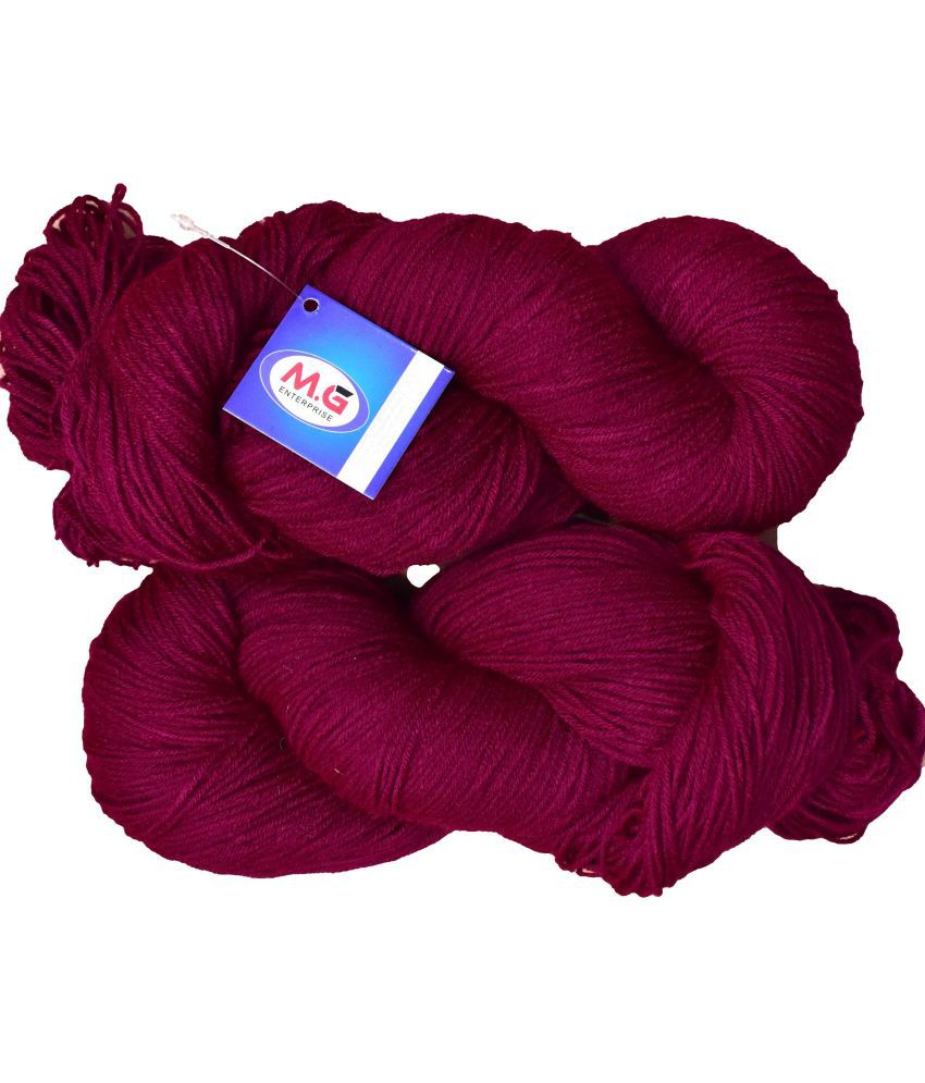     			Tin Tin Magenta (400 gm)  Wool Hank Hand knitting wool / Art Craft soft fingering crochet hook yarn, needle knitting yarn thread dyed
