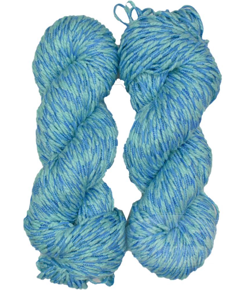     			VARDHMAN Fantasy  Sky Blue 200 gms Wool Hank Hand knitting wool -IB Art-ADBC