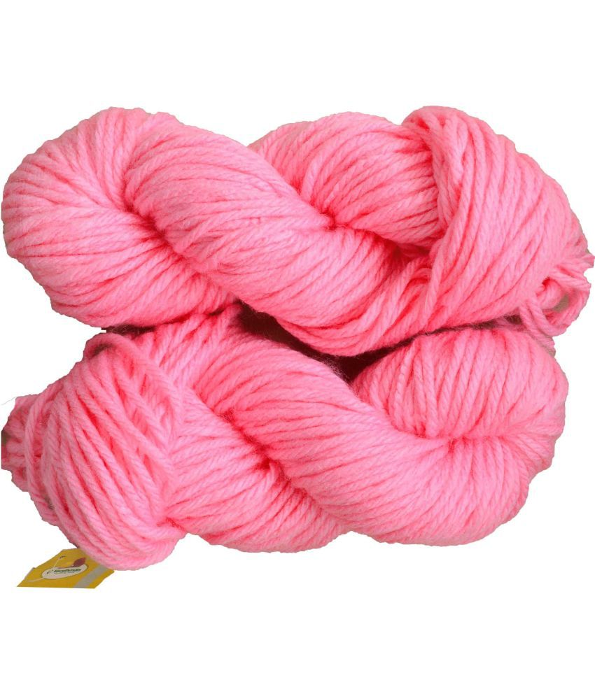     			Vardhman Knitting Yarn Thick Chunky Wool, Pink 400 gm K_K ART- CAC