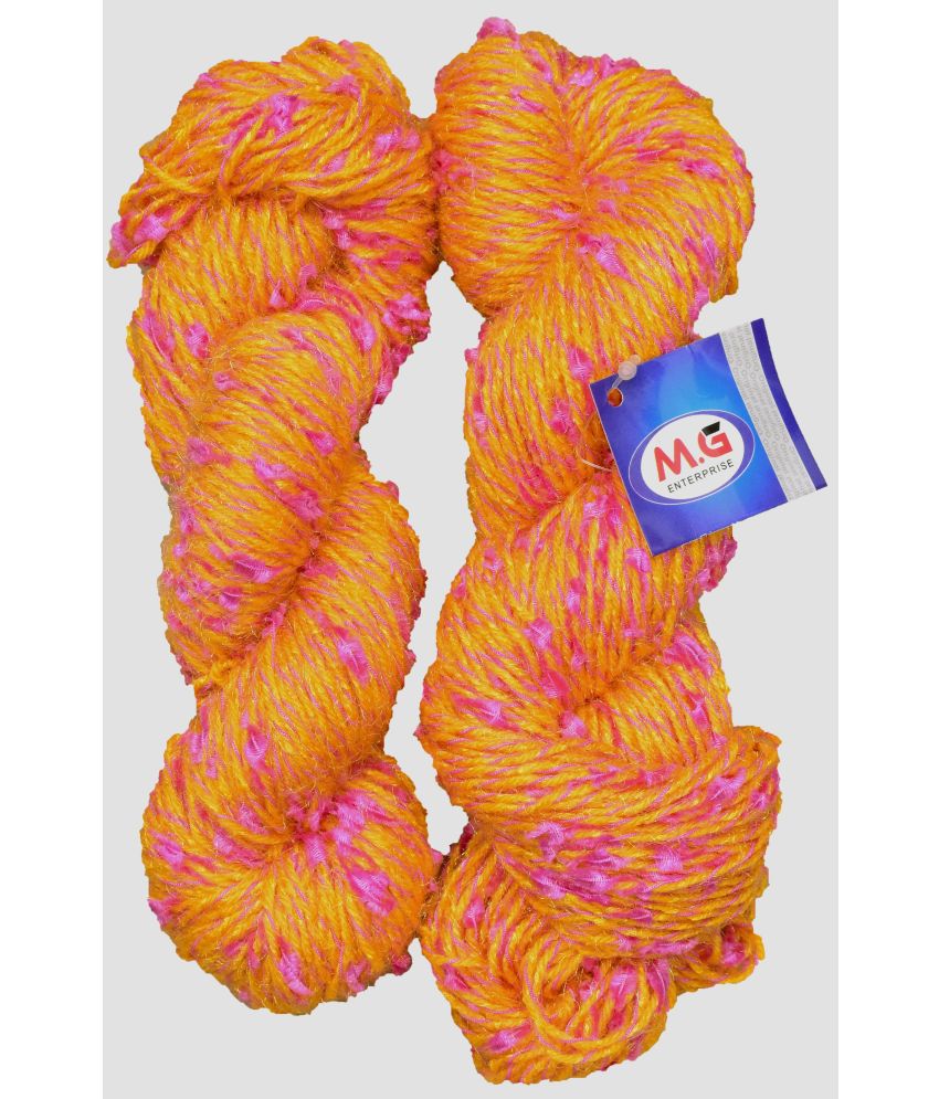     			Veronica Yellow Pink (200 gm)  Wool Hank Hand knitting wool / Art Craft soft fingering crochet hook yarn, needle knitting yarn thread dyed