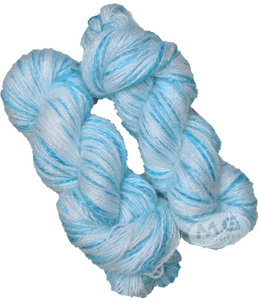     			Wool Knitting Yarn Arman Wool, Soft Fancy Wool Aqua Blue 400 gm By Oswal