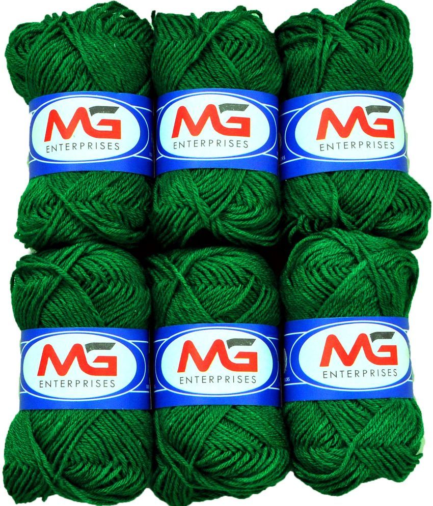     			Wool Leaf Green (6 pc) M.G  Wool Ball Hand Knitting Wool/Art Craft  Fingering Crochet Hook Yarn, Needle Knitting Yarn Thread Dyed