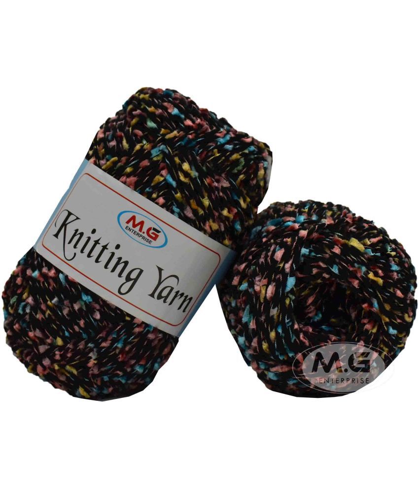     			Yarn Mala Ball  Black 300 gms Wool Hank Hand knitting wool- Art-ADAD