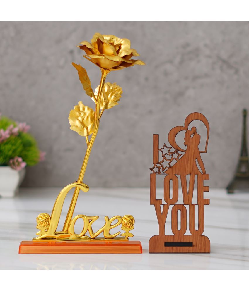     			eCraftIndia Gold Plastic Valentine Hamper