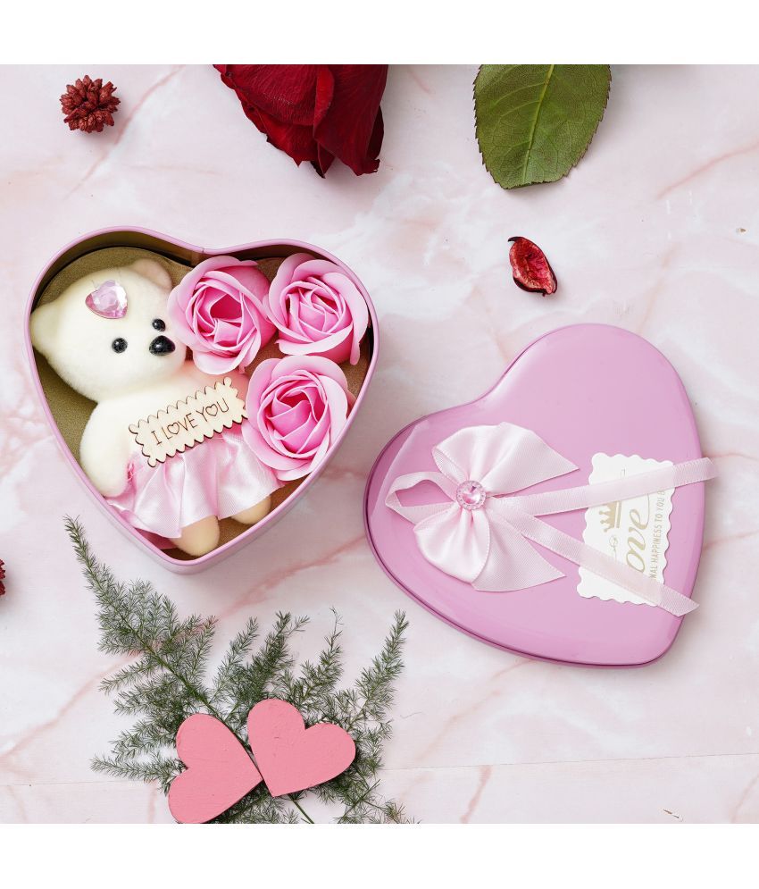     			eCraftIndia Pink Steel Valentine Hamper