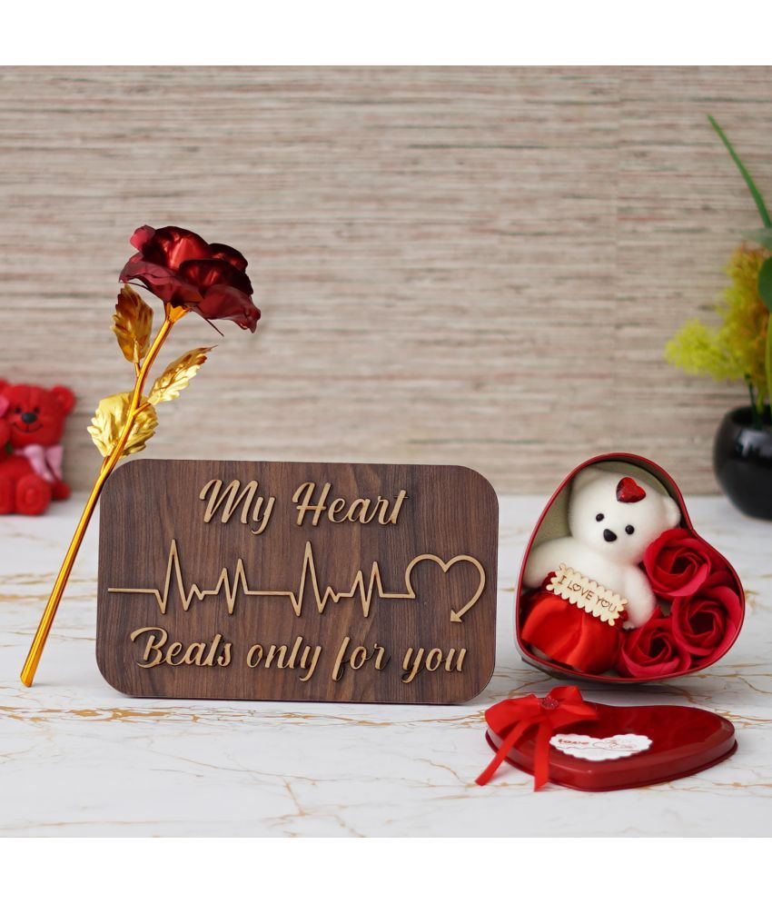     			eCraftIndia Red Plastic Valentine Hamper