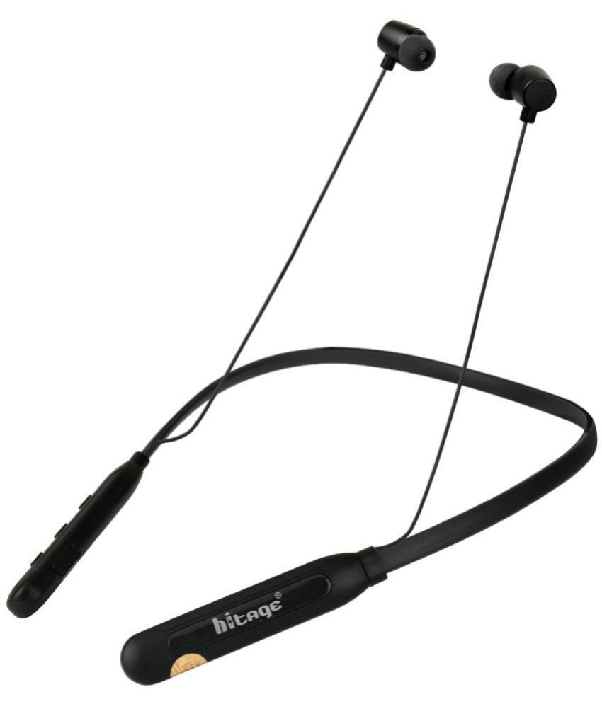     			hitage NBT3150 BT Neckband Bluetooth Bluetooth Neckband In Ear 20 Hours Playback Comfirtable in ear fit IPX4(Splash & Sweat Proof) Black