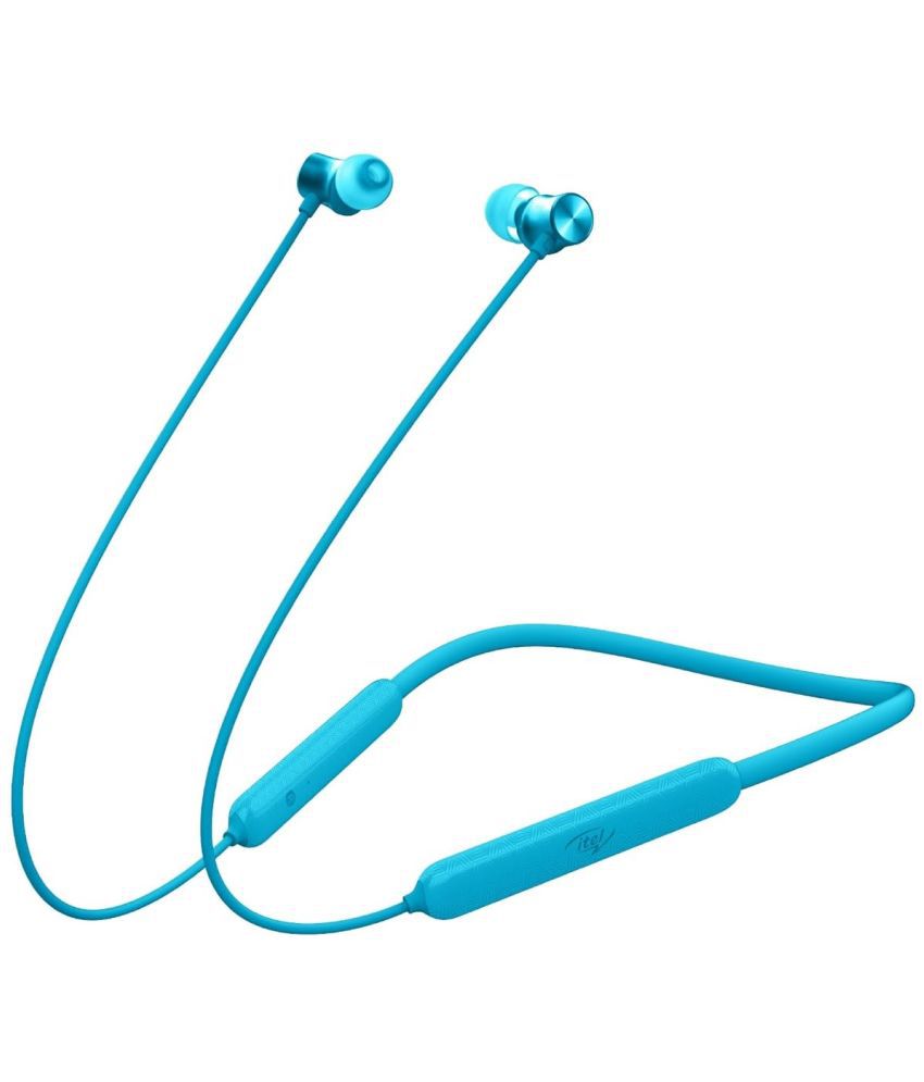     			itel IEB-54 Bluetooth Bluetooth Neckband In Ear 35 Hours Playback Powerfull bass IPX5(Splash & Sweat Proof) Blue