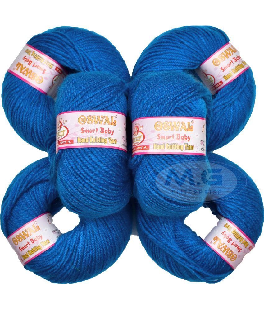     			osl Baby Smart Acrylic Wool Deep Blue (6 pc) Baby Soft 4 ply Wool Ball Hand Knitting Wool/Art Craft Soft Fingering Crochet Hook Yarn, Needle Knitting Yarn Thread Dyed